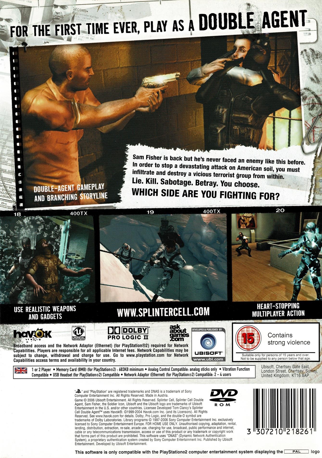 Tom Clancy's Splinter Cell Double Agent (PS2)