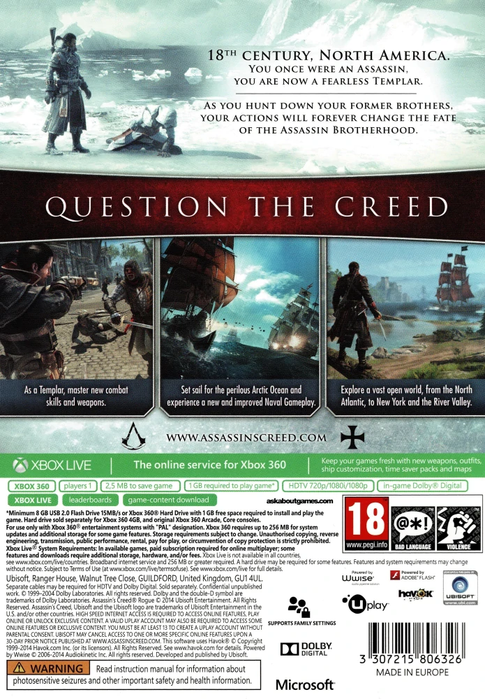 Assassin's Creed Rogue (Xbox 360)