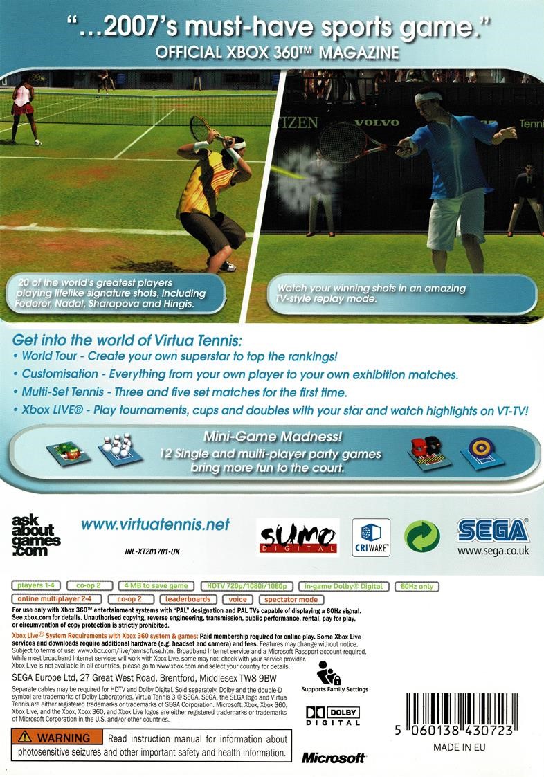 Virtua Tennis 3 (Xbox 360)