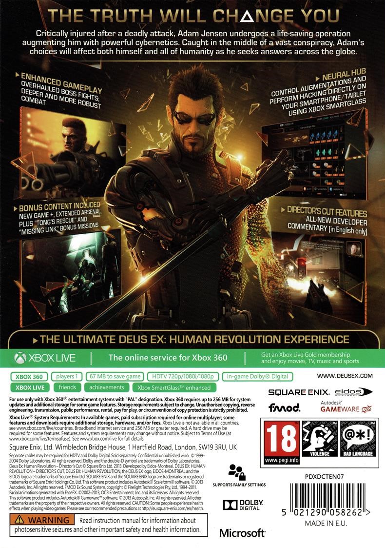 Deus Ex: Human Revolution Director's Cut (Xbox 360)