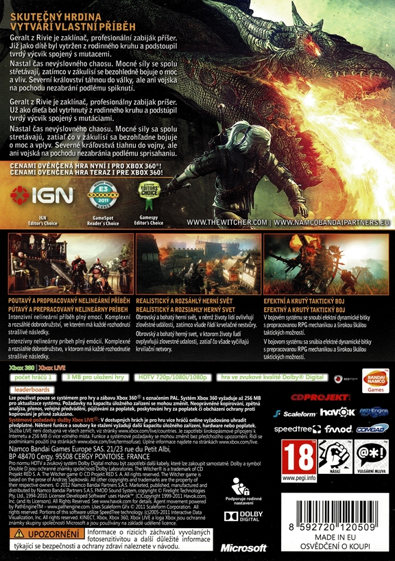 Zaklínač 2: Vrahové Králů Rozšírená Edice (Xbox 360)