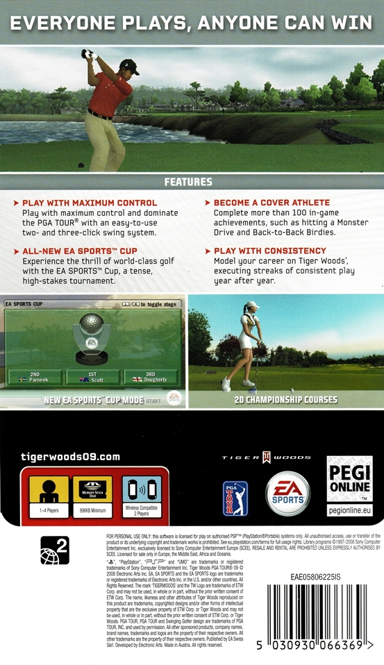 Tiger Woods PGA Tour 09 (PSP)