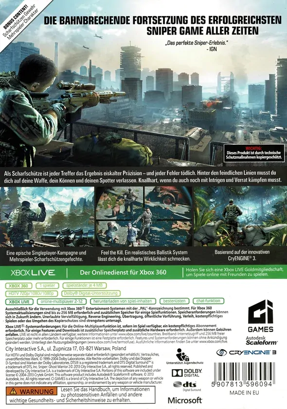 Sniper 2 Ghost Warrior (Xbox 360)