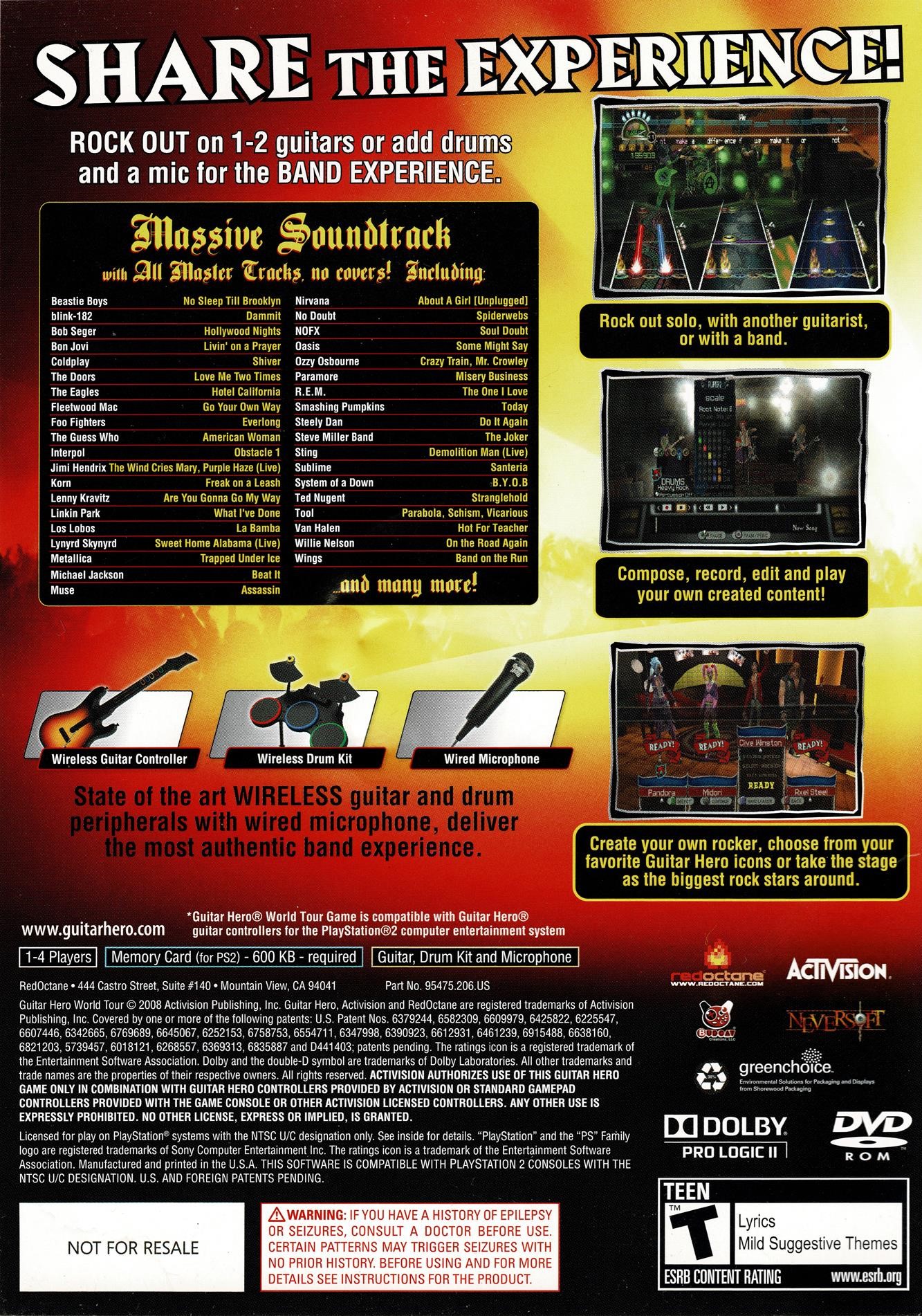 Guitar Hero: World Tour (PS2)