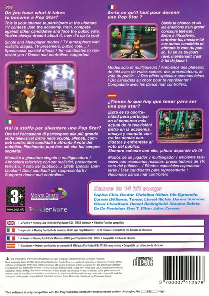 Pop Star Academy (PS2)