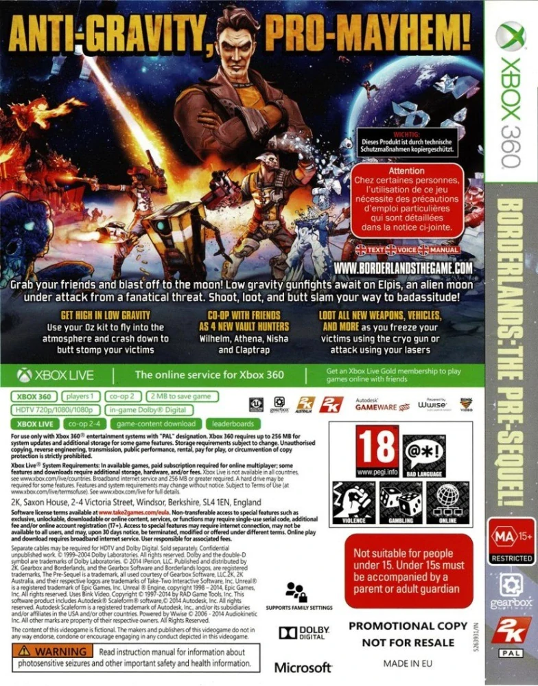 Borderlands: The Pre-Sequel! (Promotional Copy) (Xbox 360)