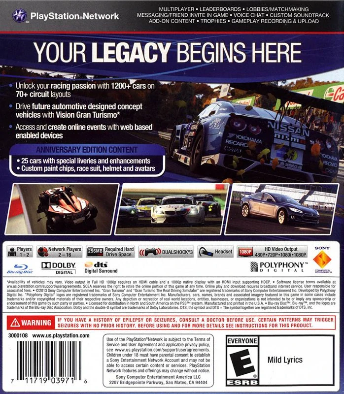 Gran Turismo 6 Anniversary Edition + Steelbook (PS3)
