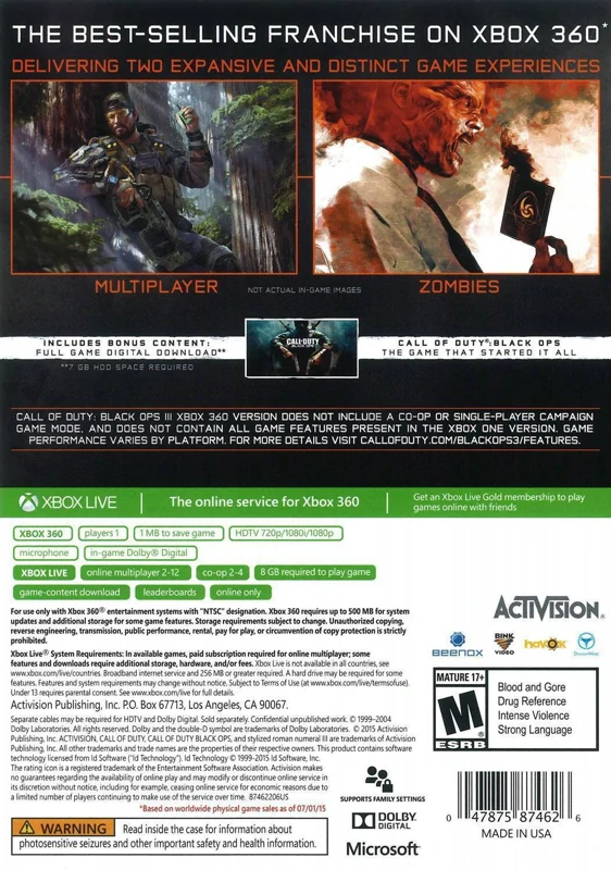 Call of Duty Black Ops 3 (Xbox 360)