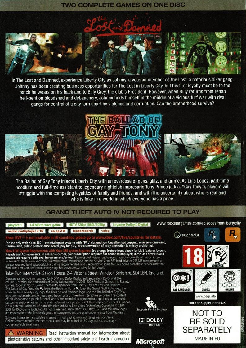 Grand Theft Auto Episodes From Liberty City (GTA EFLC) (Xbox 360)