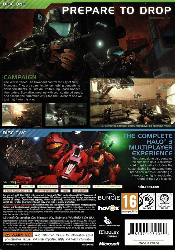 HALO 3 ODST (Xbox 360)