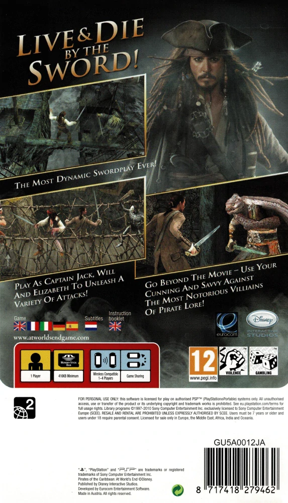 Pirates of the Caribbean At Worlds´s End (PSP)