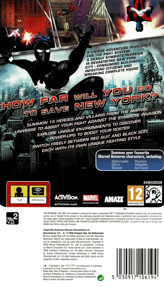 Spider-Man: Web of Shadows Amazing Allies Edition (PSP)