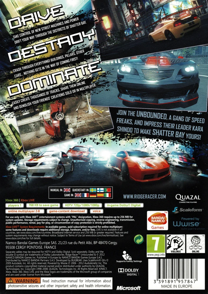 Ridge Racer Unbounded (Xbox 360)