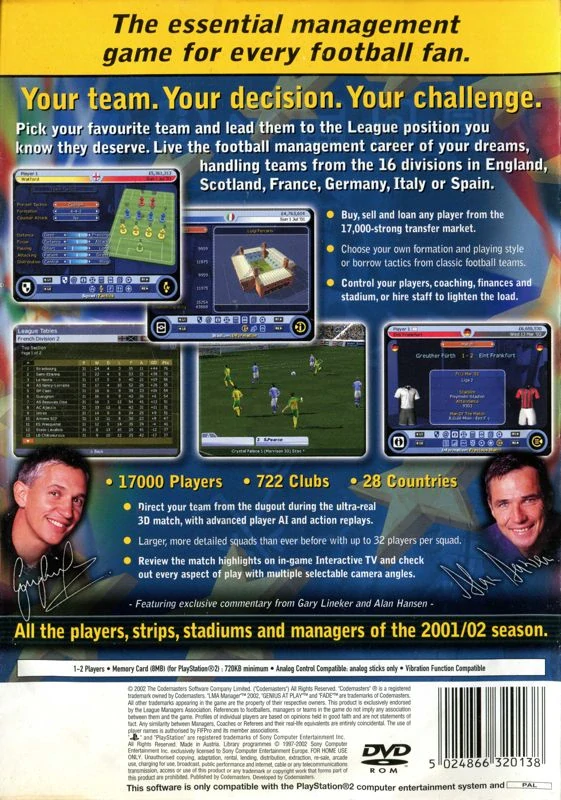 LMA Manager 2002 (PS2)