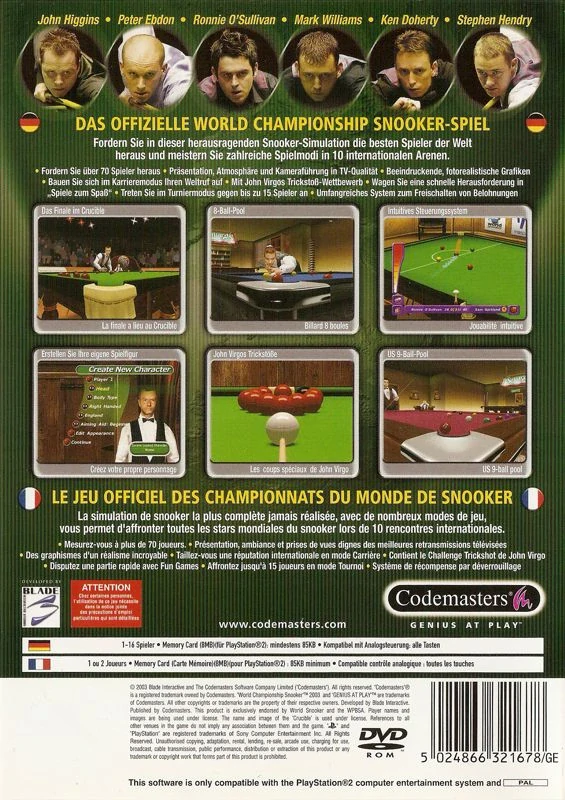 World Championship Snooker 2003 (PS2)