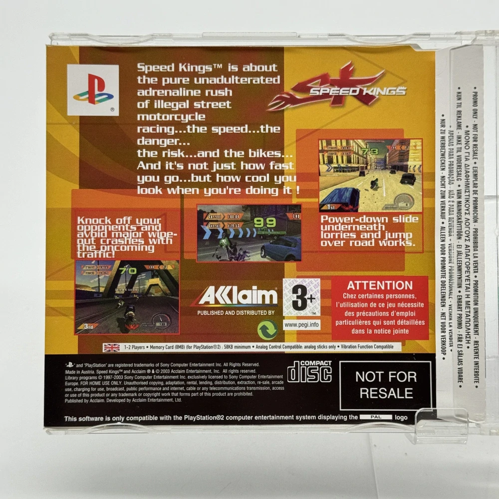 Speed Kings PROMO COPY CD (PS2)