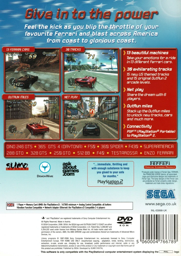 Outrun 2: Coast 2 Coast (PS2)