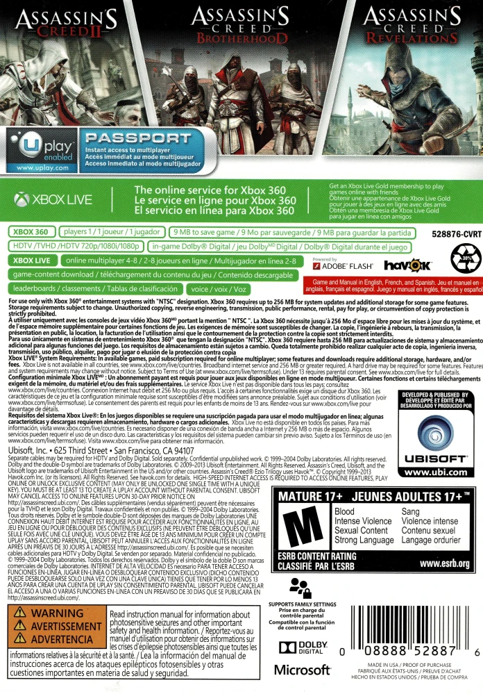 Assassin's Creed Ezio Trilogy (Xbox 360)