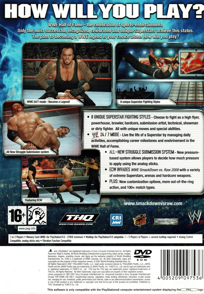 WWE Smackdown vs. Raw 2008 (PS2)