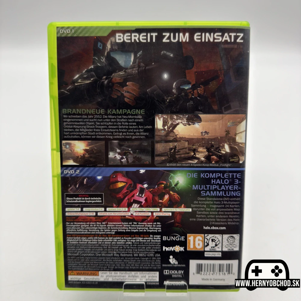 𝗛𝗔𝗟𝗢 𝟯: 𝗢𝗗𝗦𝗧 (𝗫𝗯𝗼𝘅 𝟯𝟲𝟬): Hra + manuál | Bundle copy disky | Nemecký obal