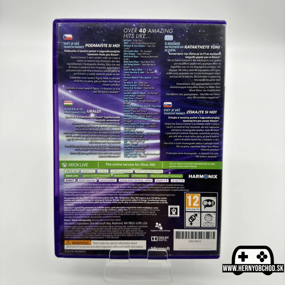 𝗞𝗜𝗡𝗘𝗖𝗧 𝗗𝗮𝗻𝗰𝗲 𝗖𝗲𝗻𝘁𝗿𝗮𝗹 𝟯 (𝗫𝗯𝗼𝘅 𝟯𝟲𝟬): Hra + letáčik. Bundle copy disk (Slovensko-český obal)