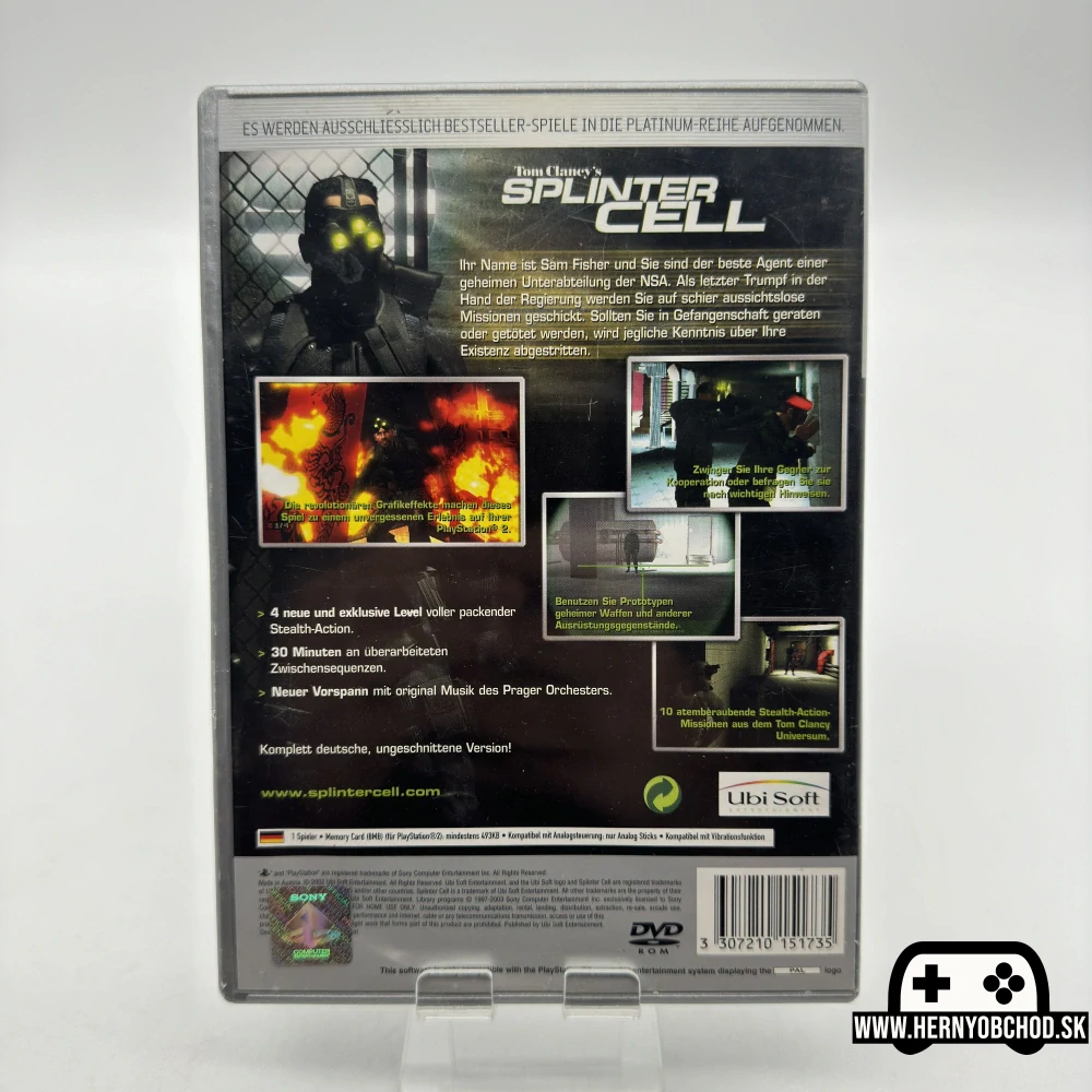 𝗧𝗼𝗺 𝗖𝗹𝗮𝗻𝗰𝘆'𝘀 𝗦𝗽𝗹𝗶𝗻𝘁𝗲𝗿 𝗖𝗲𝗹𝗹 (𝗣𝗦𝟮): Hra bez manuálu | Platinum verzia | Nemecký obal