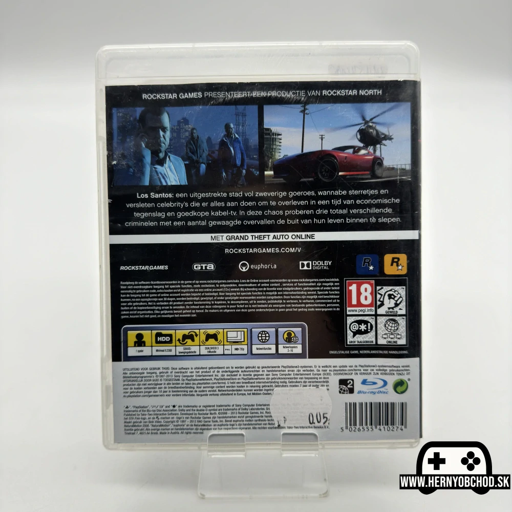 𝗚𝗿𝗮𝗻𝗱 𝗧𝗵𝗲𝗳𝘁 𝗔𝘂𝘁𝗼 𝗩 (𝗚𝗧𝗔 𝟱) (𝗣𝗦𝟯): Hra + manuál | Disk má škrabance | Holandský obal