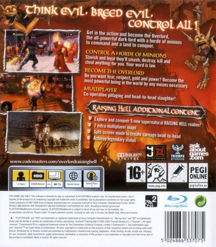 Overlord Raising Hell (PS3)
