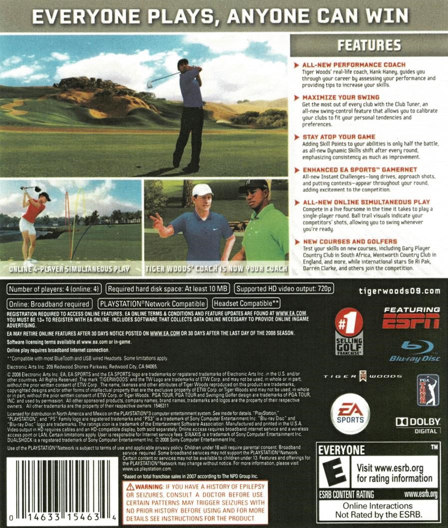 Tiger Woods PGA Tour 09 (PS3)