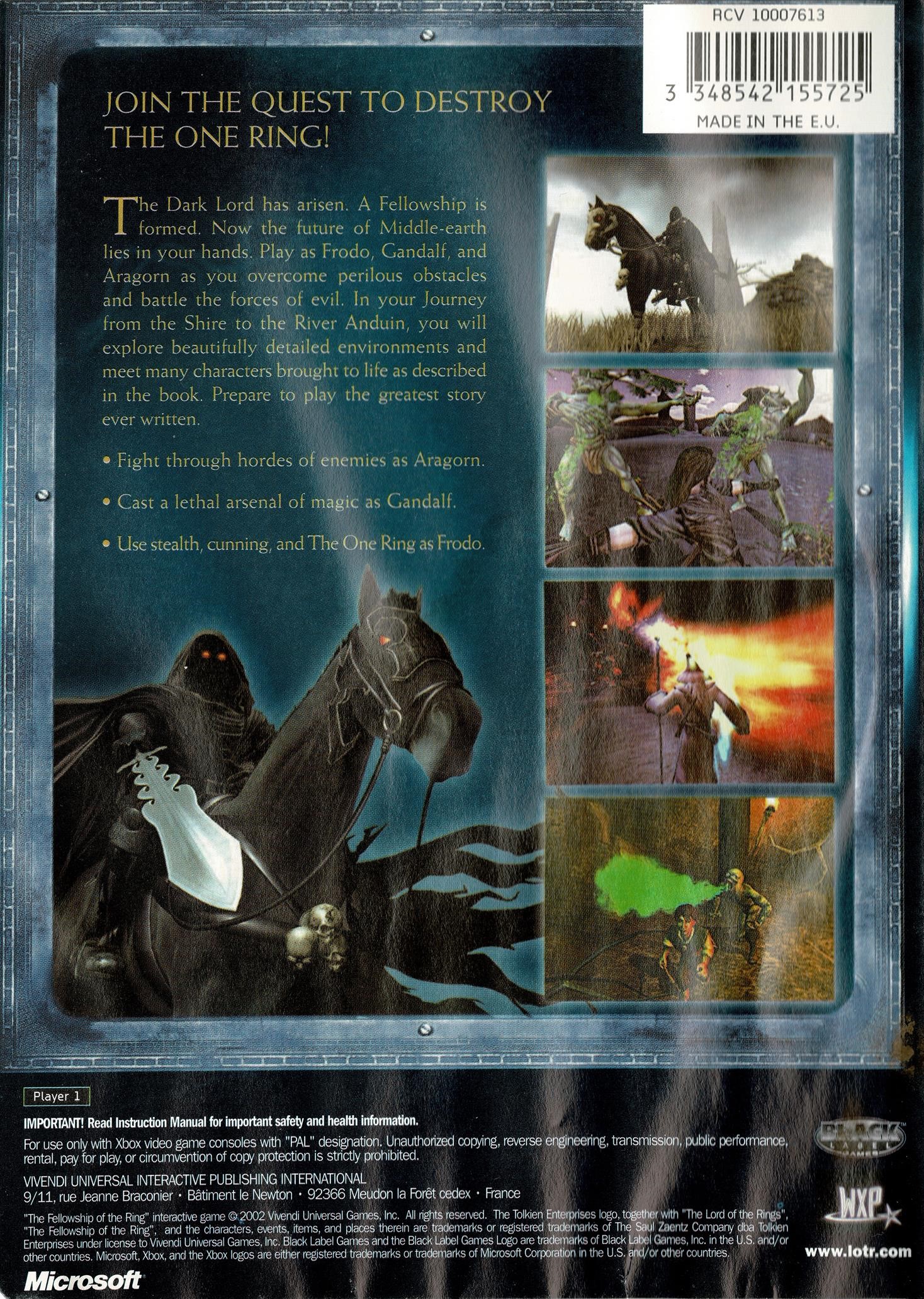 The Lord of The Rings: The Fellowship of The Ring (Xbox Classic)