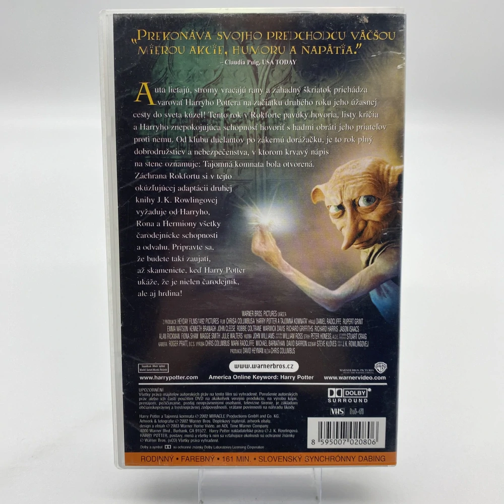VHS Film Harry Potter a Tajomná Komnata