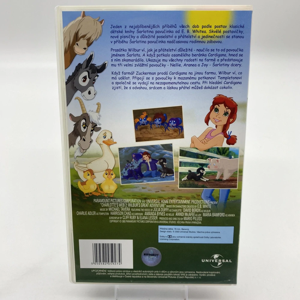 VHS Film Velké dobrodružství prasátka Wilbura - Šarlotina Pavučinka 2