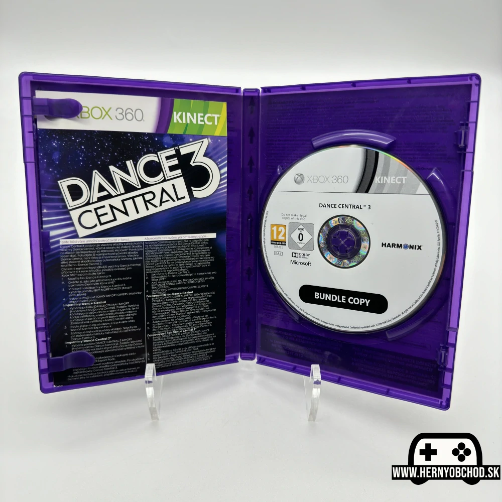𝗞𝗜𝗡𝗘𝗖𝗧 𝗗𝗮𝗻𝗰𝗲 𝗖𝗲𝗻𝘁𝗿𝗮𝗹 𝟯 (𝗫𝗯𝗼𝘅 𝟯𝟲𝟬): Hra + letáčik. Bundle copy disk (Slovensko-český obal)