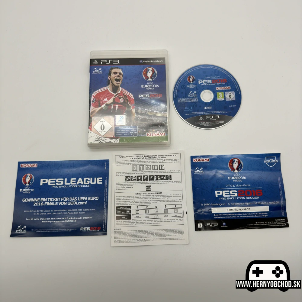 𝗣𝗿𝗼 𝗘𝘃𝗼𝗹𝘂𝘁𝗶𝗼𝗻 𝗦𝗼𝗰𝗰𝗲𝗿 𝟮𝟬𝟭𝟲 (𝗣𝗦𝟯): Hra + letáčiky | Disk má škrabance | Nemecký obal