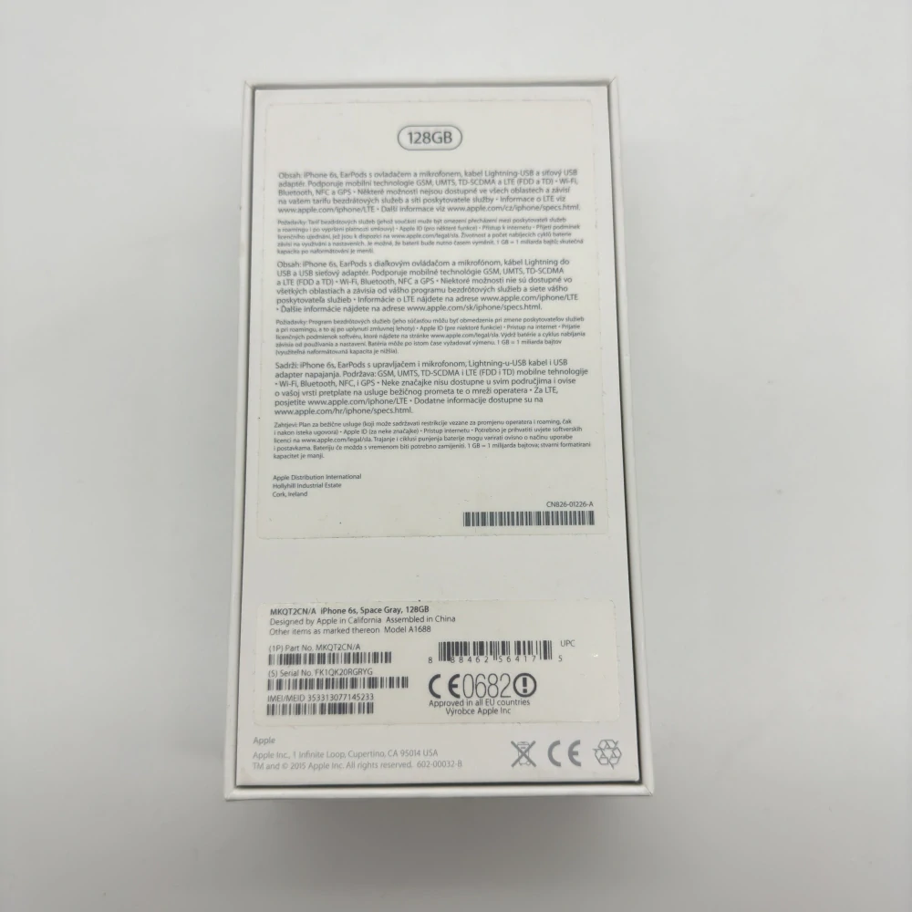 Krabička iPhone 6s Space Gray, 128 GB