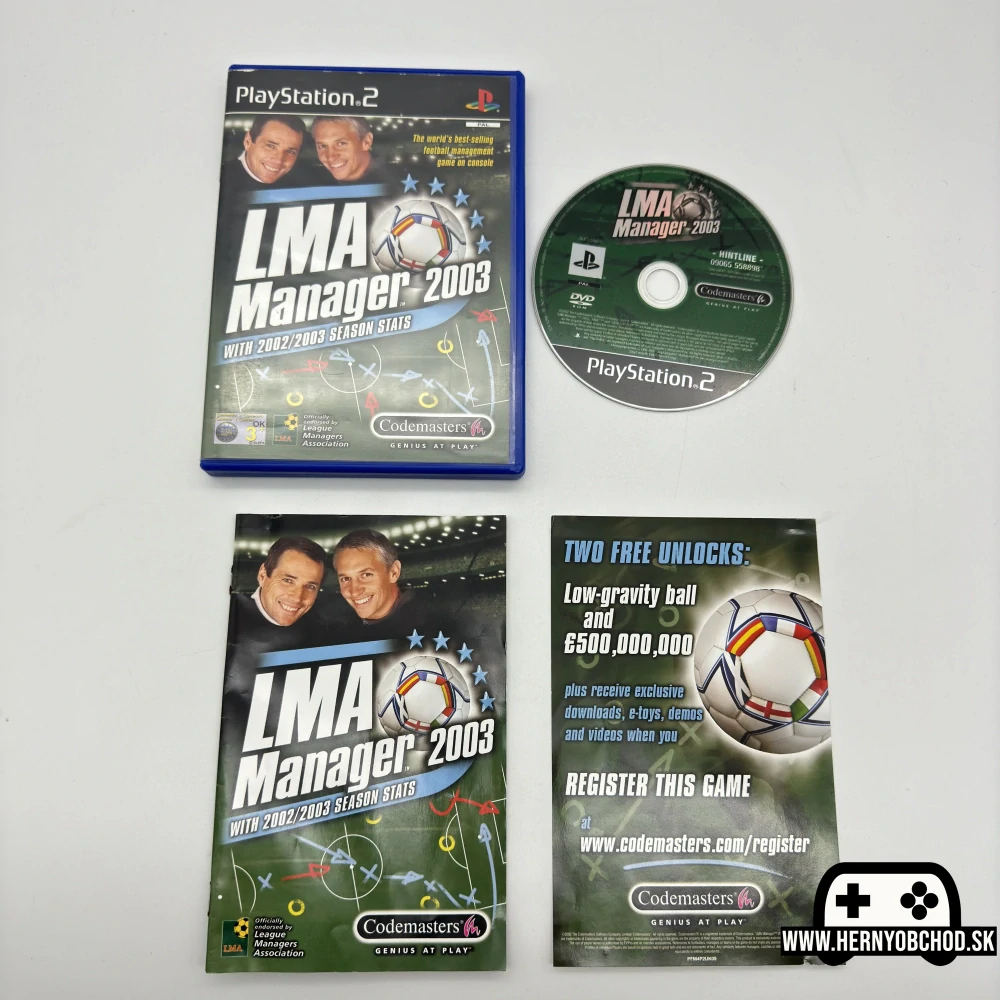 𝗟𝗠𝗔 𝗠𝗮𝗻𝗮𝗴𝗲𝗿 𝟮𝟬𝟬𝟯 (𝗣𝗦𝟮): Hra + manuál a letáčik | Anglický obal
