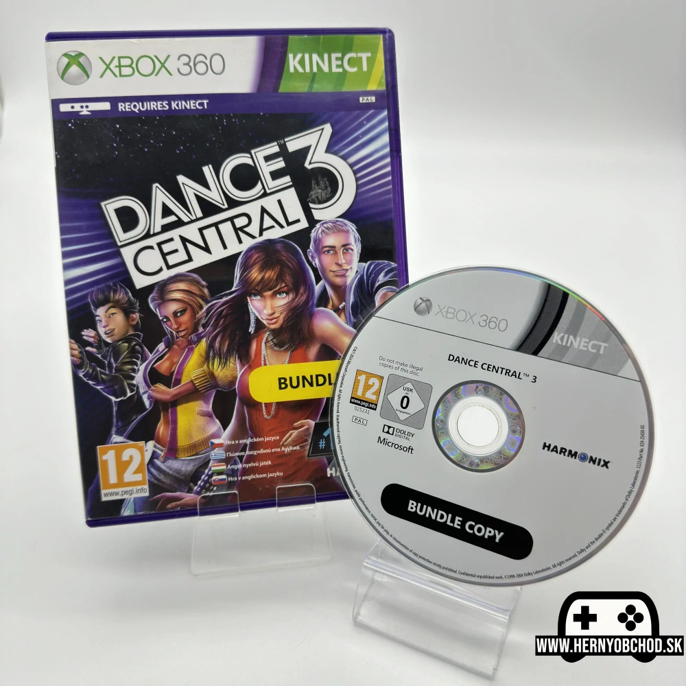 𝗞𝗜𝗡𝗘𝗖𝗧 𝗗𝗮𝗻𝗰𝗲 𝗖𝗲𝗻𝘁𝗿𝗮𝗹 𝟯 (𝗫𝗯𝗼𝘅 𝟯𝟲𝟬): Hra + letáčik. Bundle copy disk (Slovensko-český obal)